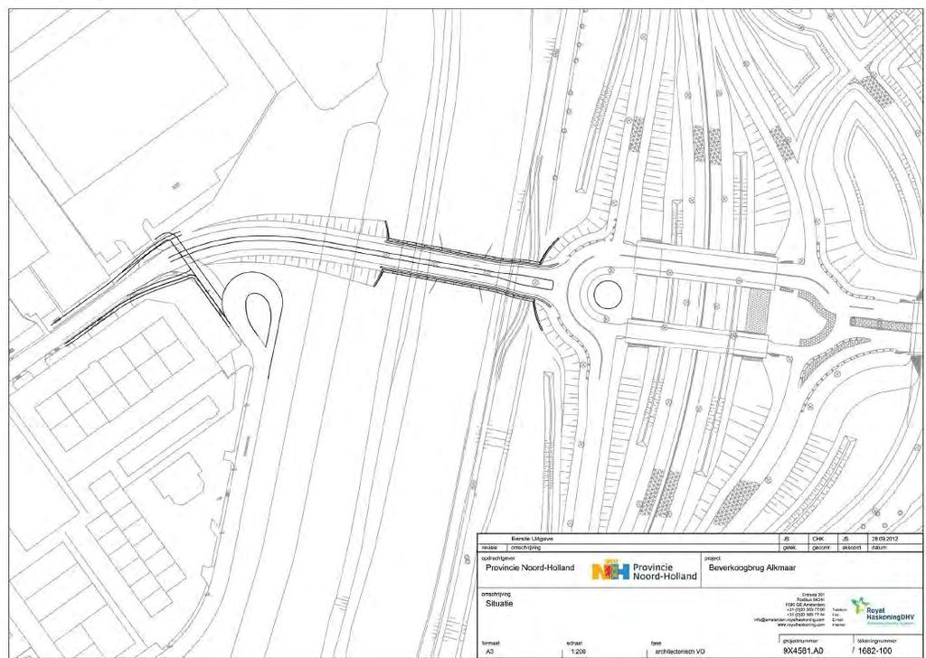Inleiding 1.3 Projectomschrijving 1.3.1 Aansluiting Westtangent Beverkoog De aansluiting van de Westtangent op de N242 komt door herinrichting ca 30 m noordelijker te liggen.