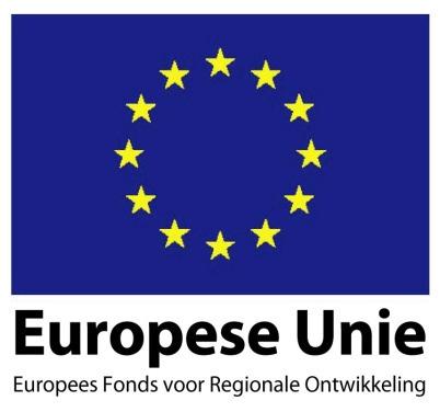 de vermelding van de Europese Unie en het Europees Fonds voor Regionale Ontwikkeling.
