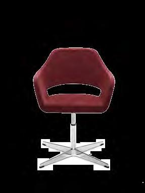 De zitschaal is rondom gestoffeerd en leverbaar met diverse luxe interieurstoffen.