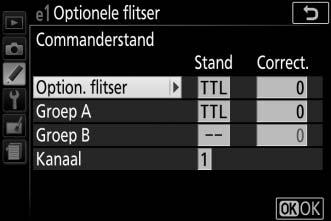 A DDL-flitssturing De volgende soorten flitserregeling worden ondersteund wanneer er een CPU-objectief in combinatie met de ingebouwde flitser (0 101) of optionele flitsers wordt gebruikt (0 315).