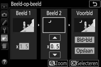 Markeer Beeld 2 en druk op J en selecteer vervolgens de tweede foto, zoals beschreven in Stap 2. 4 Pas versterking aan.