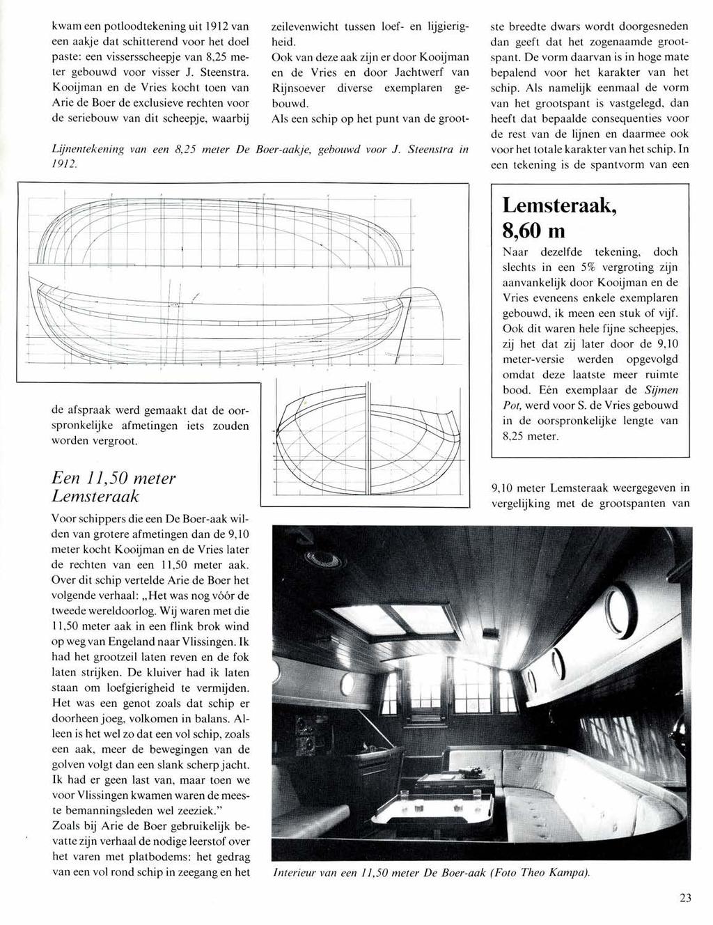 kwam een potloodtekening uit 1912 van een aakje dat schitterend voor het doel paste: een vissersscheepje van 8,25 meter gebouwd voor visser 1. Steenstra.