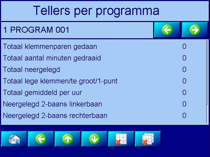 6) Tellers Vanuit het overzichtsscherm is het mogelijk om naar het tellermenu te gaan. Dit kan door in het overzichtsscherm op het tellerpaneel (zie hoofdstuk 4.1, punt 3).