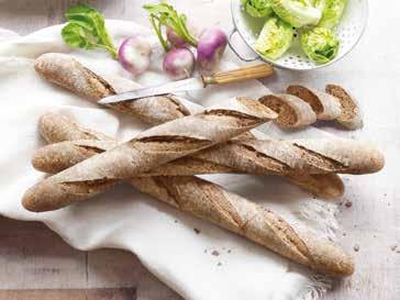 Natuurlijk artisanaal brood van ciabattadeeg, verrijkt met gemoute gerst, sesam- en lijnzaadjes met de hand gevouwen en op steen gebakken.