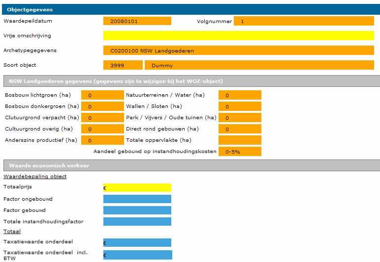 Voor het bepalen van de locatiewaarde moet het aantal REN punten bepaald worden. De taxateur kan door de dropdownlijsten een waarde kiezen, waarna het systeem de REN punten bepaald.