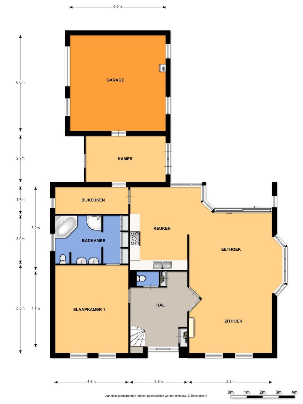 Plattegrond begane grond (niet op schaal) Alle plattegrondtekeningen zijn enkel bedoeld om een indruk te geven van de indeling van de