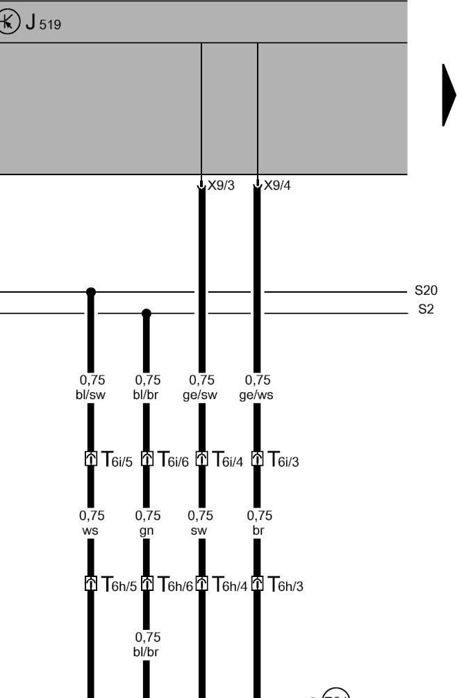 pagina 9 van 16 Stroomloopschema nr 3 / 8 Schuifdeuren links en rechts F7 - portiercontactschakelaar RA voor schuifdeur en zijdeur F176 - portiercontactschakelaar LA voor schuifdeur en F222 F223 J519