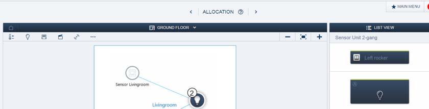 Inbedrijfname 6.4.2 Aktor met nog een sensor verknopen Afb. 18: Aktor met nog een sensor verknopen 1.