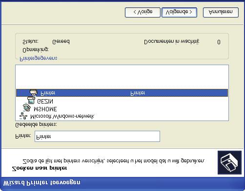 Selecteer de gedeelde printer en klik vervolgens op Volgende. 7. Stel indien gewenst de gedeelde printer in als de standaardprinter en klik vervolgens op Volgende. 8.