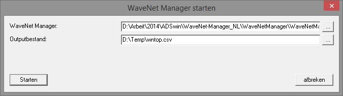 27 / 85 1. Start de Wavenet Manager (Netwerk > WaveNetManager) 2.