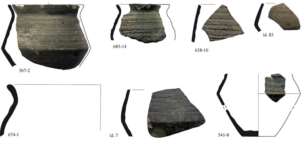 Draaischijfaardewerk uit de periode 675-775: 632/441-16, scherven van een