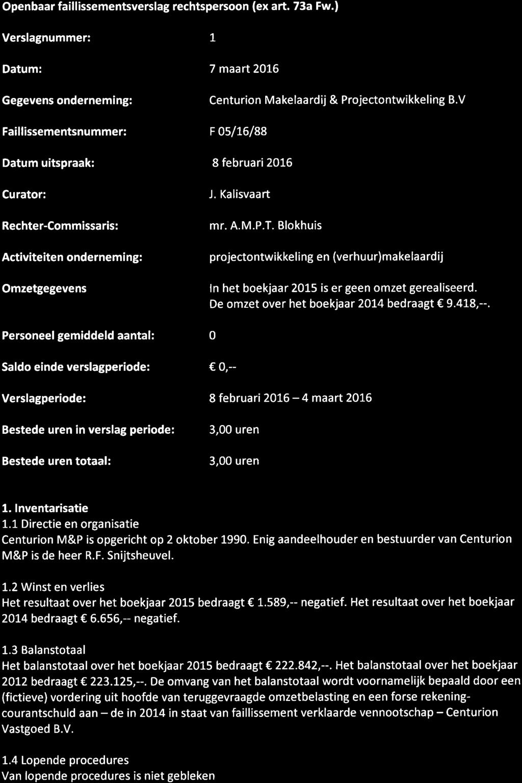 lnutl Openbaar faillissementsverslag rechtspersoon (ex art. 73a Fw.