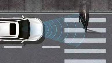 Forward Collision-Avoidance Assist (FCA) met pedestrian detection Waarschuwt je