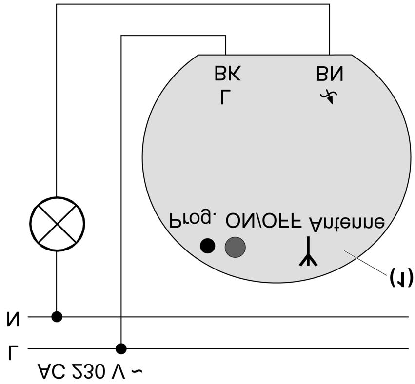 Afbeelding 3 o Dimmer (1) conform aansluitschema (afbeelding 3) lampklemmen (zie lampklemmen gebruiken) aansluiten.