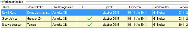 De knoppen 'Tonen' openen de gekozen Alerts, Onderhanden werkzaamheden of Per Stap, en geven de betreffende werkzaamheden.