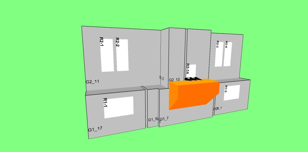 4.4 Modellering appartement 5 Appartement 5 is in zijn geheel één subbrandcompartiment (hier App5 genoemd) en bestaat ook uit één brandruimte volgens NEN 6068.