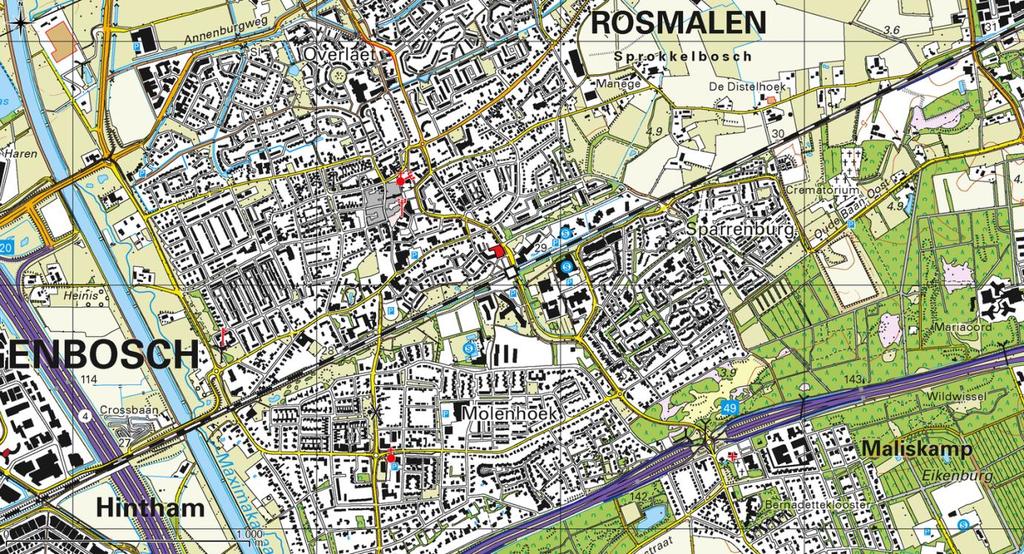 2 GEBIEDSBESCHRIJVING 2.1 Huidig gebruik onderzoekslocatie en omgeving De onderzoekslocatie (± 1.890 m²) ligt aan de Stationsplein 1, gelegen in de kern van Rosmalen.