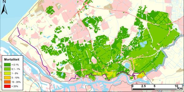 Stap 1: mortaliteit per locatie bij een overstroming De kans op een overstroming, mortaliteit en de evacuatiefractie zijn de drie indicatoren die het lokaal individueel risico bepalen.