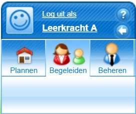 Via Begeleiden (links bovenin) komt u in deze omgeving. c) Beheerder: Iemand die een organisatie beheert. Als beheerder kunt u alle gebruikers in uw organisatie wijzigen en nieuwe gebruikers aanmaken.