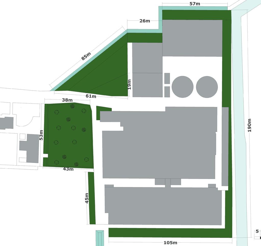 MATENPLAN Oppervlakte groen: totale bouwblok = 18189,02 m2, 20% van het