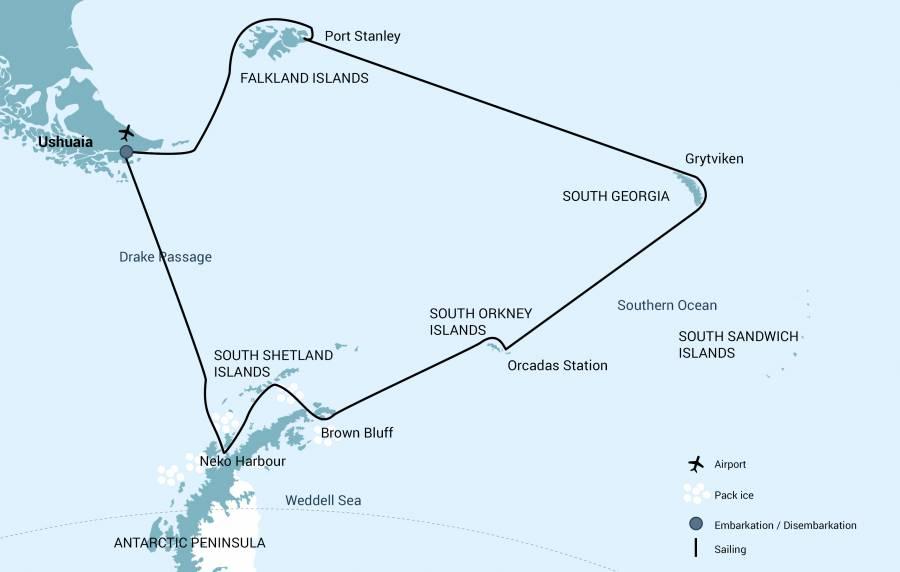 Falklands - Zuid-Georgia - Antarctic Peninsula Ontmoet wel 6 soorten pinguïns!