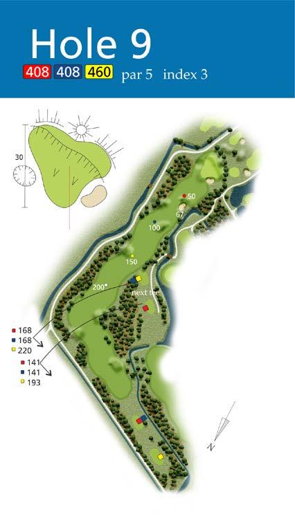 Regel 26 Waterhindernissen laterale waterhindernis We spelen hole 9 op Rozenstein. De bal ging bij de rode pijl de waterhindernis in en ligt op punt 1. Vraag 15.