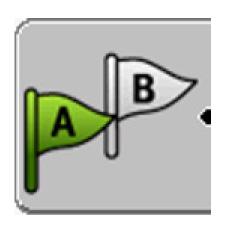 Op het functiesymbool wordt vlag B groen gekleurd: of De punten A en B worden met een lijn verbonden.
