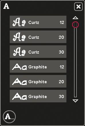 Lettertype veranderen U kunt het lettertype en de afmeting van de tekst veranderen door op het pictogram lettertype veranderen (E) te drukken.