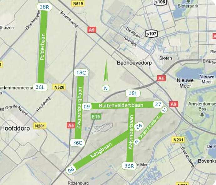 Bijlage 2 Banenstelsel en vliegpaden Schiphol bron: www.bezoekbas.