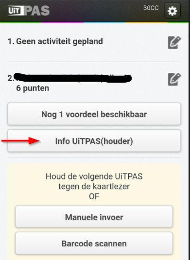 tot wanneer dat geldig is (let op, dit gaat over lidmaatschappen die zijn geregistreerd binnen UiTPAS!). Hiervoor krijg je een knop Info UiTPAS(houder) te zien.