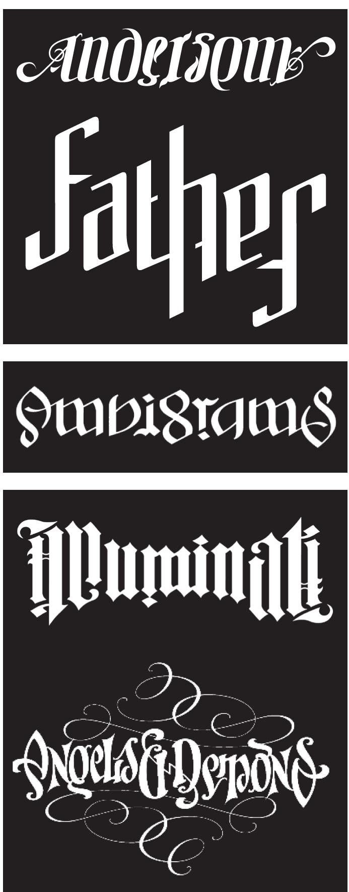 Zwart e wit zij gee kleure. Je ka er ook voor kieze om je ambigram diapositief te presetere e dus je achtergrod ee kleur te geve. Deze mag je ook vulle met ee patroo.