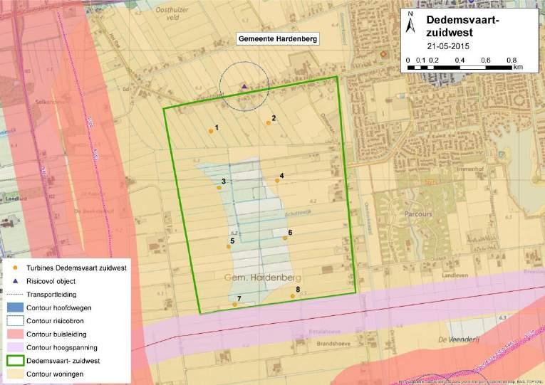 51 Figuur 3.15 Dedemsvaart-zuidwest Elektriciteitsopbrengst De locatie biedt ruimte aan maximaal 8 windturbines met een opgesteld vermogen van 24 MW.