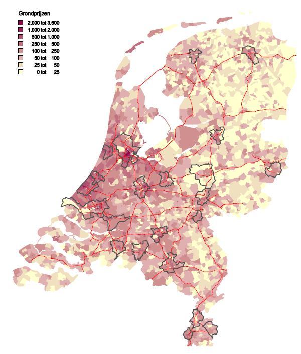 Grondprijzen, postcode-4 niveau, prijspeil 2007 Bellingwedde