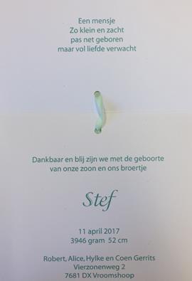 Geboren. Op 11 april is Stef geboren!