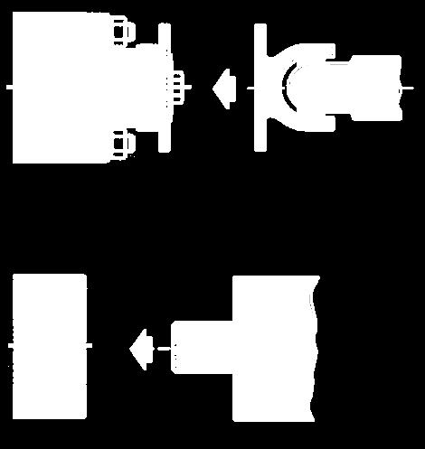 Uitvoering c Eenvoudigste en meest gebruikelijke type voor directe montage van pompen. Het aansluiten van de pomp gebeurt volgens ISO 7653 resp. BNA NF, R7-02 (bijv. Meiller axiale plunjerpomp).