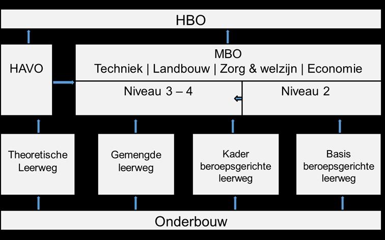 Pagina 2 Informatie LOB ouders leerjaar 4 STRUCTUUR VMBO-MBO Wanneer de leerlingen hun VMBO B of K diploma behaald hebben gaat hun loopbaan verder op het MBO, het Middelbaar Beroeps Onderwijs.