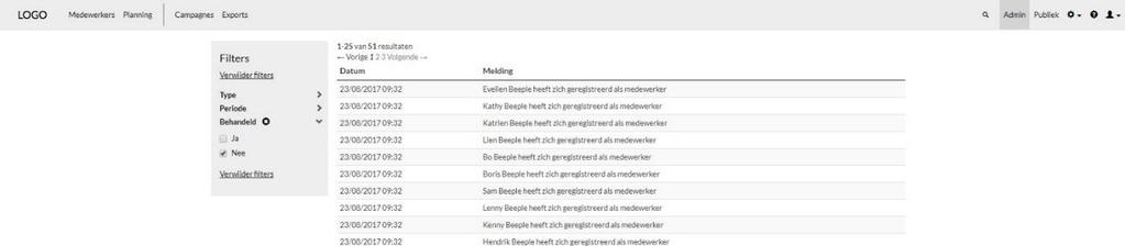 PROFIELKENMERKEN Dit zijn de eigenschappen van uw medewerkers die u wil weten, maar die u nog dient te definiëren in het Beeple systeem.