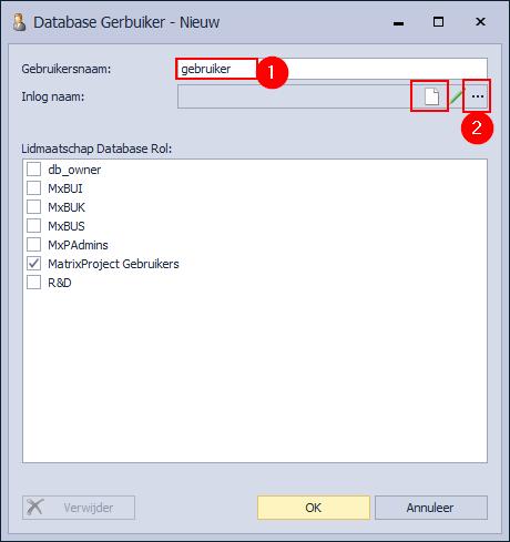 8.1 - Gebruikers & rollen toevoegen De gebruikers worden per database beheerd. Selecteer daarom als eerste de juiste database aan de linkerzijde.