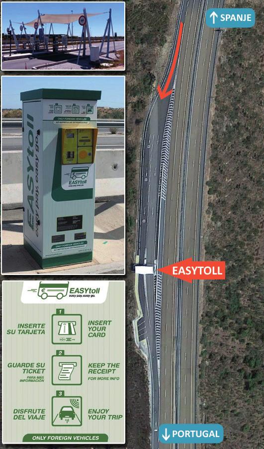 Welcome Points bevinden zich langs de snelweg - op enkele kilometers na de grensovergang Spanje-Portugal.
