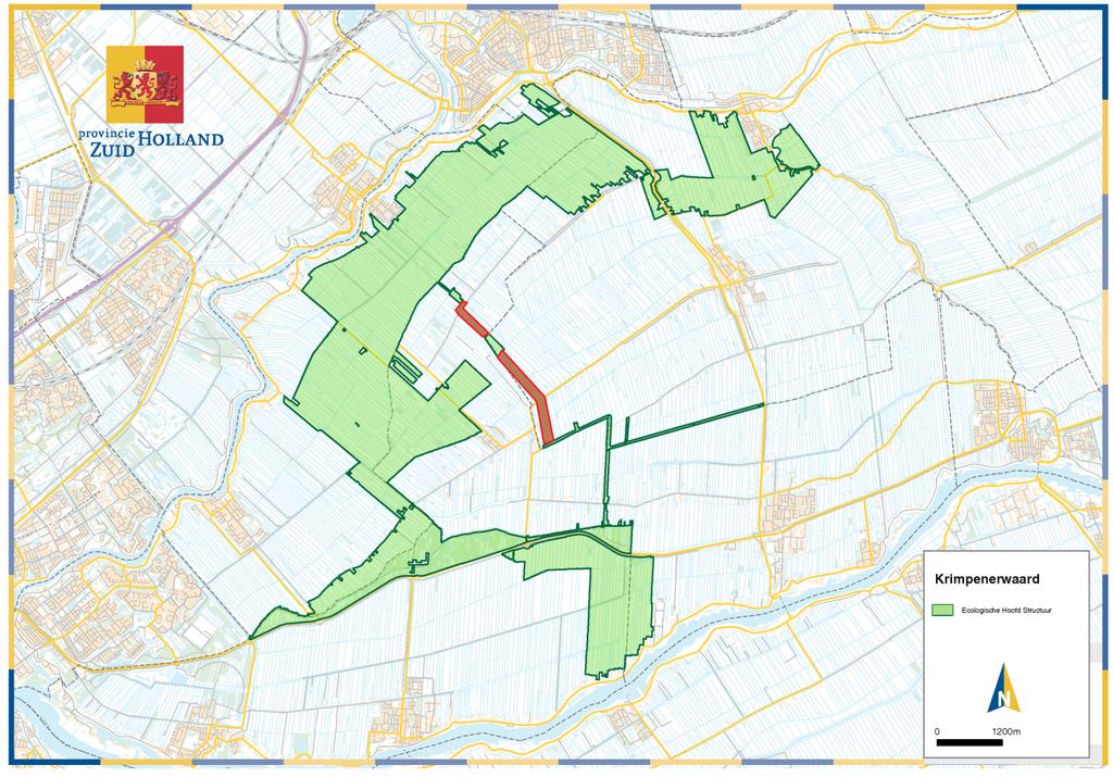 Bijlage 2 behorende bij artikel 18 van het Openstellingsbesluit SNL en SKNL 2018 Fig. 1. Krimpenerwaard; in het met groen aangegeven gebied wordt functieverandering én inrichtingssubsidie mogelijk.