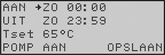 n Een in- en uitschakeltijdstip kan alleen op dezelfde dag beginnen en eindigen. Per dag kunt u maximaal drie periodes programmeren. U kunt maximaal 21 periodes programmeren.