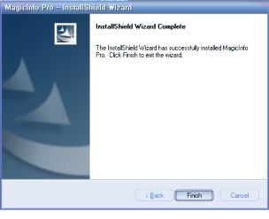 Software gebruiken 10. Als de installatie voltooid is, wordt het pictogram MagicInfo Pro op uw bureaublad weergegeven. 11.