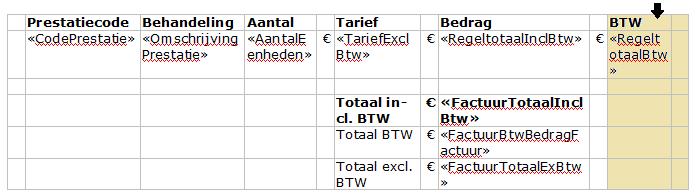 Figuur 17: kolom selecteren om te verwijderen 2.