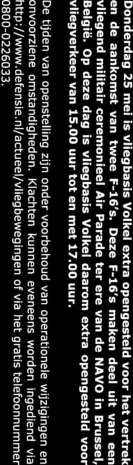 Datum 23 mei 2017 Ministerie van Defensie Luchtstrijd krachten Zeelandsedijk loa www. 1 uchtmacht. ni U @VlbVolkel / @Kon Luchtmacht Facebook.