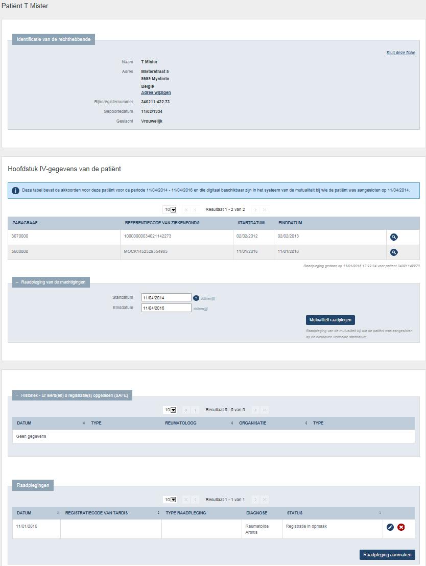 2. De patiëntenfiche Eens de patiënt in het systeem