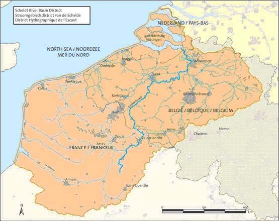 Figuur 2. Internationaal stroomgebied van de Schelde (Bron: Internationale Scheldecommissie (ISC)) 1.