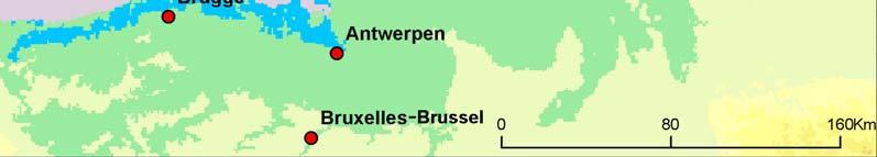 Afdeling Kust en PSMSL (2006)) Een stijging van het gemiddelde zeepeil met 1 meter, wat al bereikt kan worden in 2100, zou ertoe kunnen leiden dat in België bijna 63 000 hectaren land onder het