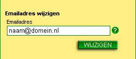 Het rechterdeel is bestemd om wijzigingen aan te brengen aan uw wachtwoord en e-mailadres.