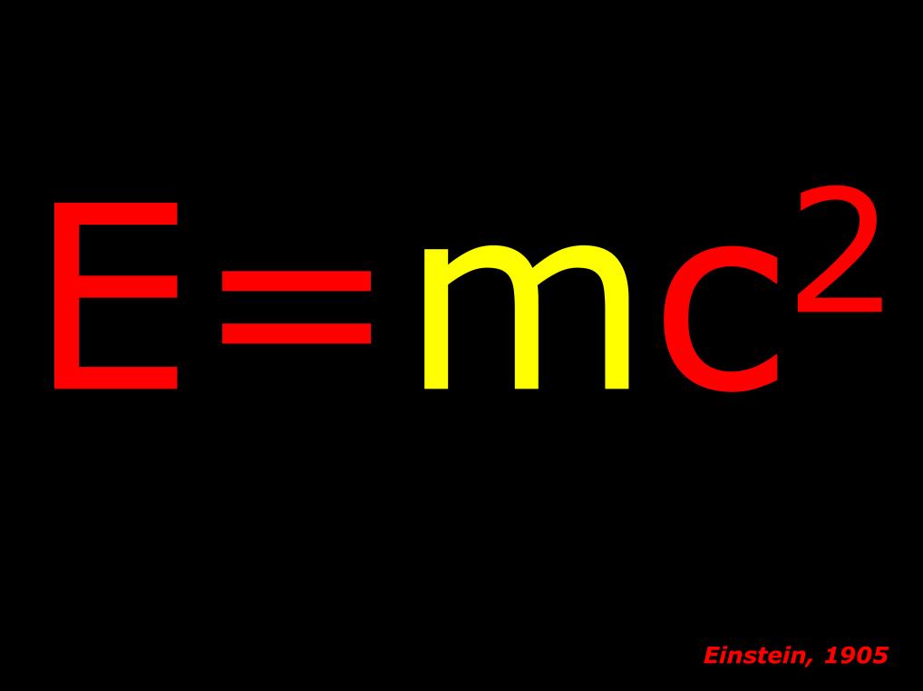 Einstein is verantwoordelijk voor ongetwijfeld de bekendste formule: E=mc 2. In gewoon Nederlands: Energie E en Massa m zijn uitwisselbaar met als wisselkoers de lichtsnelheid c in het kwadraat.