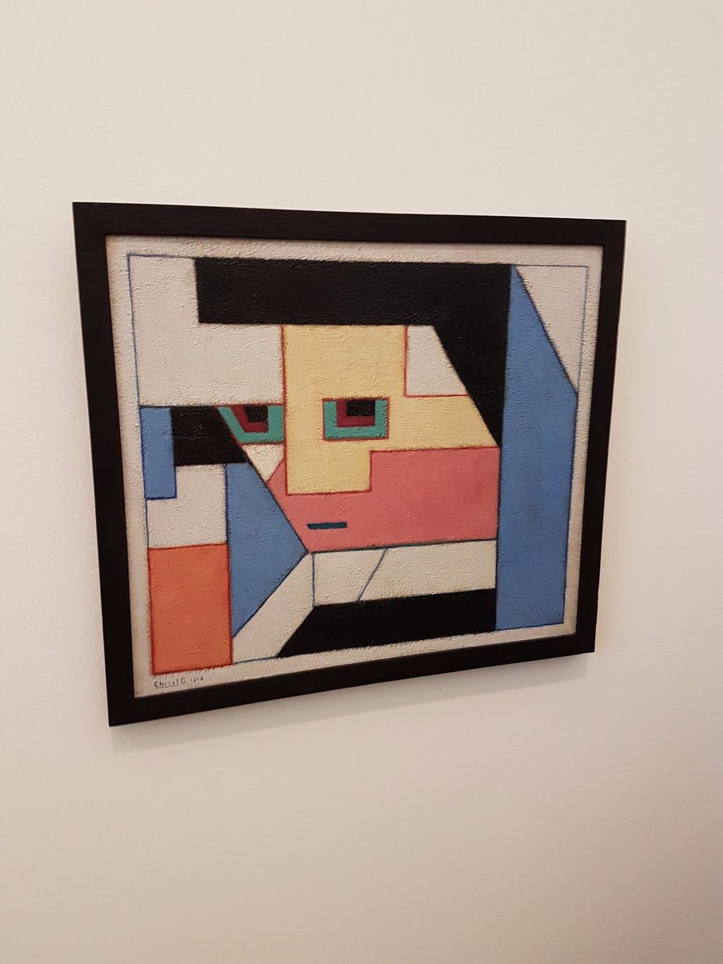 Chris Beekman: Abstracte kop, 1918 De uitleg van dit schilderij lijkt veel op de vorige, door middel van vlakken is een gezicht te herkennen.